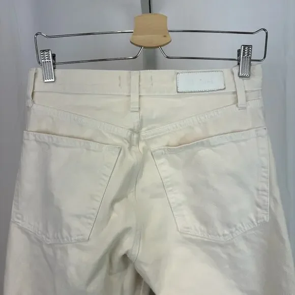RE/DONE Size 24 Button Fly Mid Rise Jeans Vintage Off White - Picture 5 of 9